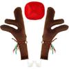 Car Reindeer Antlers & Nose - Window Roof-Top & Grille Rudolph Reindeer Jingle Bell Christmas Costume - Auto Accessories Decoration Kit Best For Car