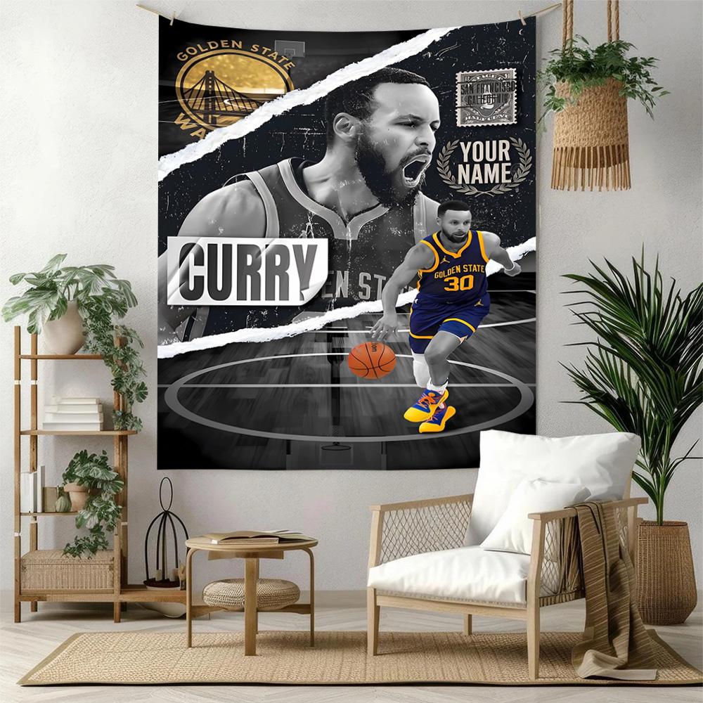 Golden State Curry Player Aesthetic Tapestry Retro Boho Perfect for Studio Wall Dorm Wall Balcony Indoor Gallery Wall Perfect Gift for Dorm Roommate
