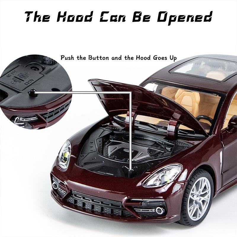 Масштаб 1/24 Panamera, модель автомобиля из сплава, световой и звуковой эффект, литой автомобиль, игрушки для мальчиков, детские игрушки, подарок на день рождения, детские игрушки, автомобиль, коллекция игрушек для мальчиков