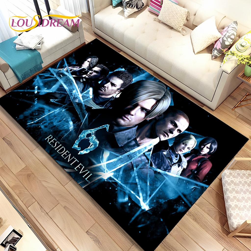 3D R-Resident Evil Games Gamer Area Rug, ковер для гостиной, спальни, дивана, коврика для двери, детский игровой нескользящий коврик