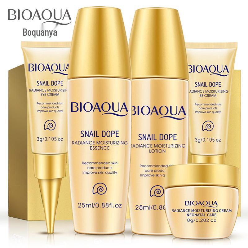 Дорожный набор из пяти средств для ухода за кожей BIOAQUA с муцином улитки - Увлажняющая и питательная косметика