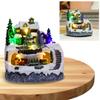 Смоляные коллекционные фигурки Музыкальный светодиодный свет Фигурки рождественской деревни Вращающаяся статуэтка деревни для рождественского домашнего декора Подарок