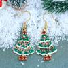 Christmas Tree Dangle Earrings for Women Exquisite Red Zircon Earrings Luxury Ear Accessories Fashion Festival Jewelry