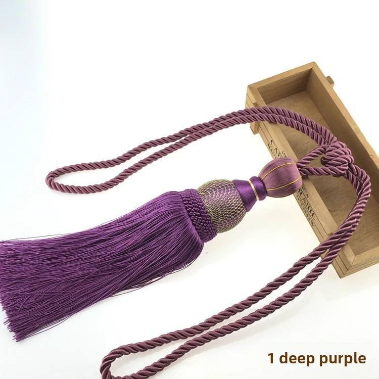 Роскошный золотой проволочный подхват для штор с кисточками в виде шара