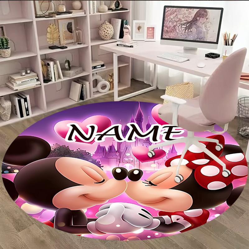 Customizable M-Mickey Round Non-Slip Carpet - Ideal for Garden, Picnic, Office, Perfect for Decoration, Suitable For All Seasons
