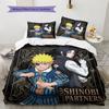 Naruto Pattern Bedding Quilt Set Quilt Cover Pillowcase Home Birthday Gift(1 * Duvet Cover + 2 * Pillowcase, Without Core)