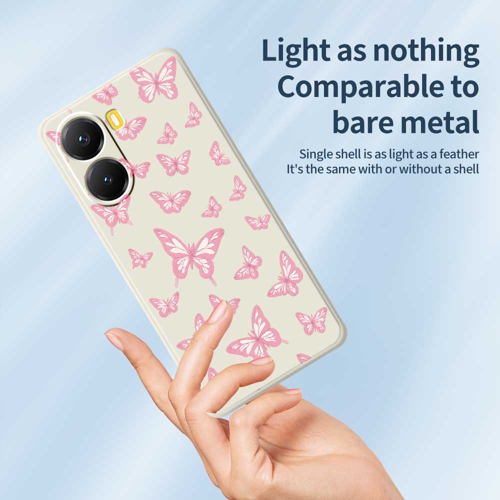 For Xiaomi Redmi Turbo 4 5G/Poco X7 Pro 5G Case Pink Butterflies Pattern Printing Straight Edge TPU Phone Back Cover