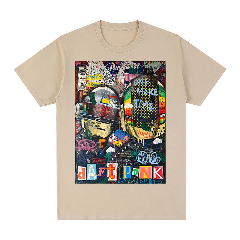 Винтажная футболка Daft Punk Французская электронная хлопковая мужская футболка Новая футболка Женские топы Унисекс - Мужская летняя хлопковая с графи...