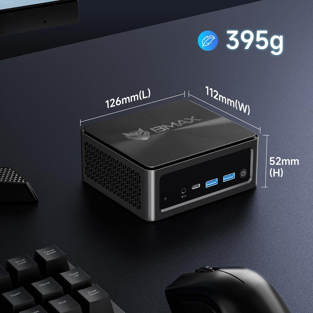 BMAX Mini PC Intel 24 ГБ 24 ГБ 1 ТБ NVMe SSD mini PC Max 14C20T Тихий Высокая скорость рассеивания тепла Маленький ПК Энергосбережение Богатый порт 4K 60 Гц 3 экрана