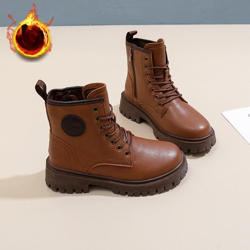 Women's Winter Warm Snow Boots Lug Sole Faux Fur Lining Lace-Up Ankle Booties Shoes for Women Non-Slip Chunky Platform Walking Short Combat Boots