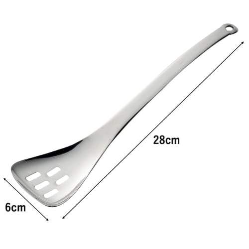 Shimomura Kihan Service Spoon, Long, Slotted, 28cm [Made in Japan], Stainless Steel, Dishwasher Safe, Easy to Scoop, Serving Spoon, Mama Cook, Tsubame
