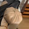 Унисекс Однотонная Берет-Шляпа из Искусственной Кожи Осень Зима Художник Живописец Берет для Женщин Уличная Восьмиугольная Кепка