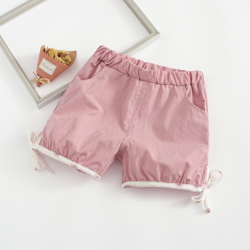 Летние пляжные детские шорты для девочки и мальчика с бантом, однотонные, детские, из хлопка