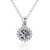 Real 1 .0 Carat Moissanite Flower Necklace Luxury 925 Sterling Silver Pendant Necklaces For Women Bride Sparkling Wedding Jewelry