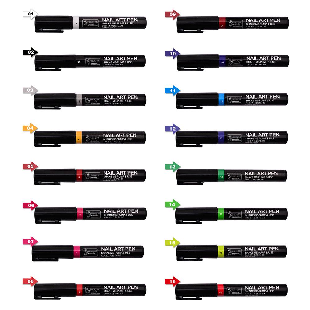 Набор ручек для нейл-арта 16 шт. 3D ручка для лака для ногтей DIY ручка для полировки нейл-арта