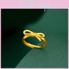 Fashionable Gold Finishing Bowknot Ring For Women Chic Sweet Jewelry Gift