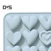 Silicone Moulds 12 Link 6 Different Heart Shape Non-Stick Heat-resistant Food-grade Soft Silicone Molds for Chocolates