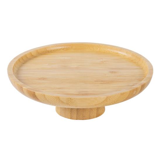 Wooden Dinner Plate Round Serving Platter High Stand Sushi Dish Food Serving Trays for Fruits Salads Dessert Bread Cake