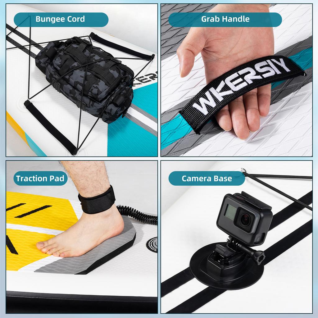 Надувная доска для серфинга SUP толщиной 6 дюймов, набор досок для серфинга с веслом для серфинга