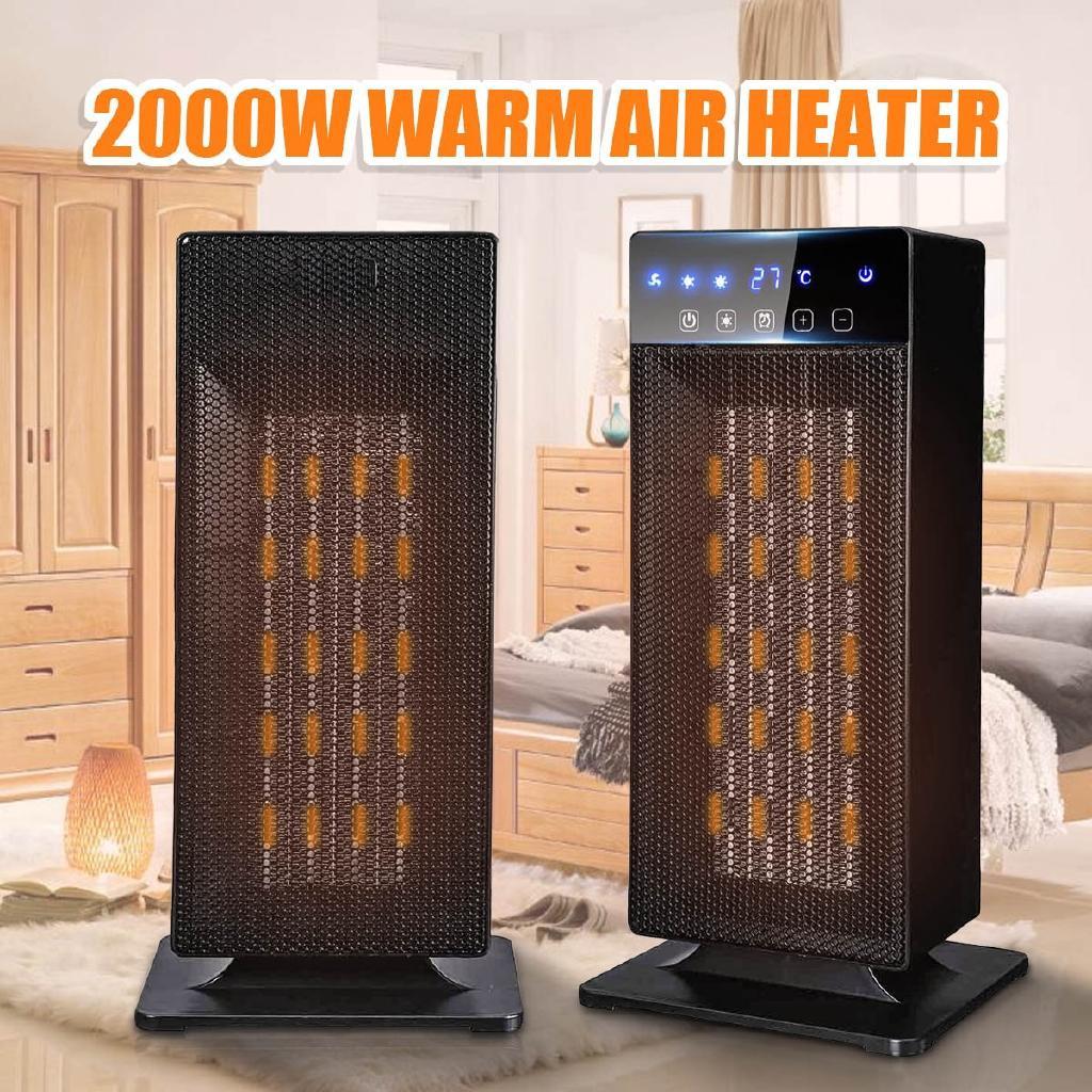 2000W Remote Control Portable Adjustable Thermostat Heater Fan Electric Heater Space Warmer for Home Office Standing