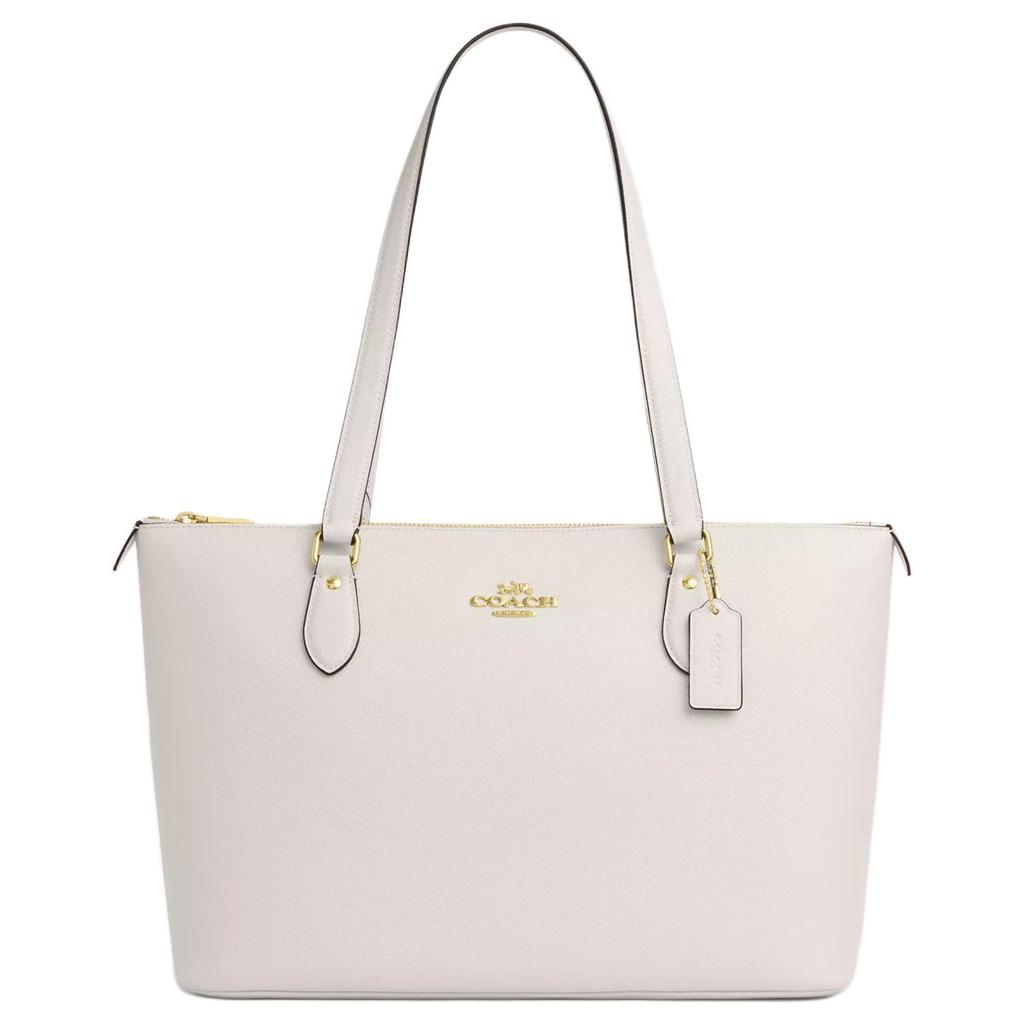 Coach Gallery 37 Metal Logo Top Zip Tote Bag Women tote bags White CV402-IMCHK