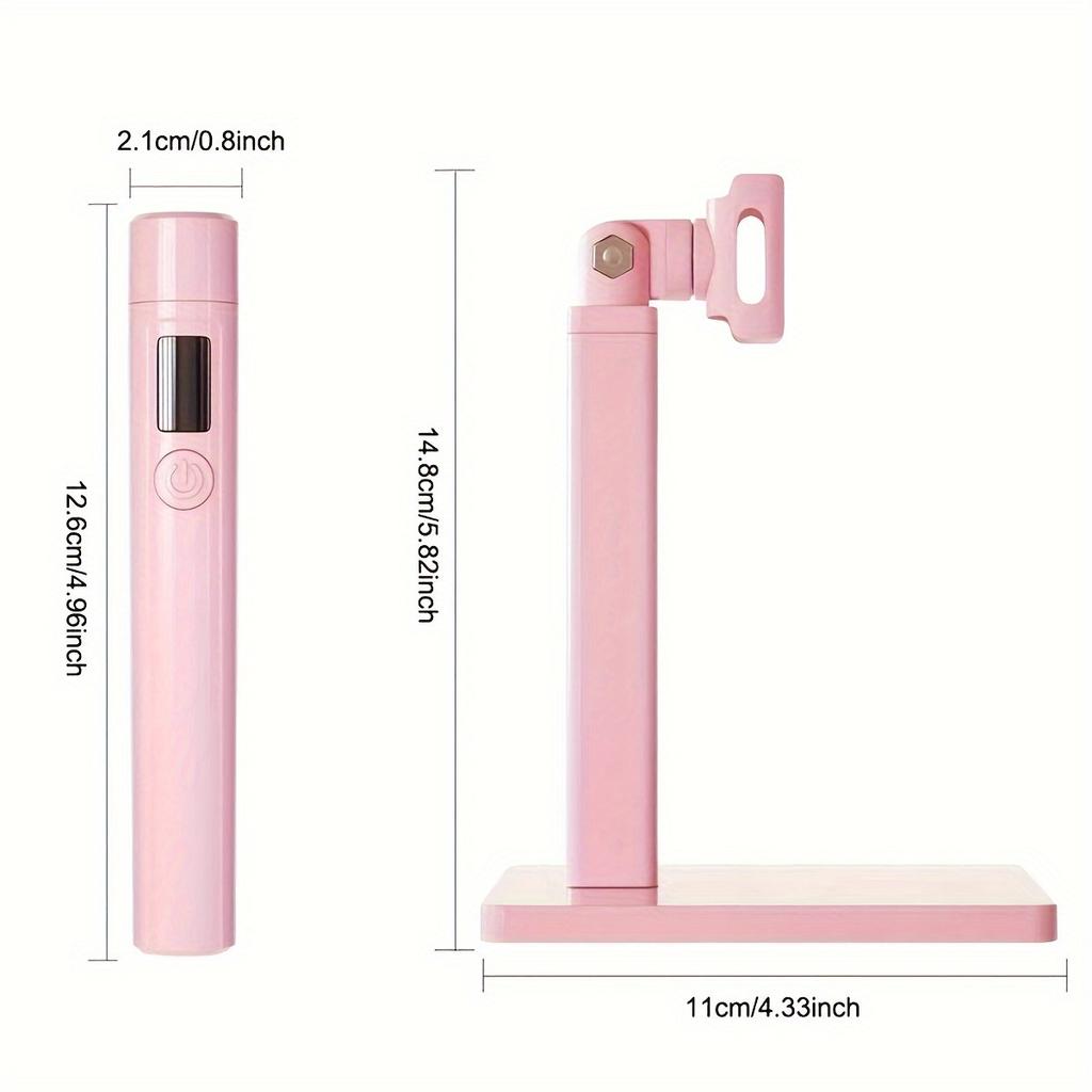 Pink LED Nail Lamp with 360° Rotation and Extra Nail Stamp - USB Powered, 45s/60s Timer Set, and Condenser Lens for Perfect Manicures