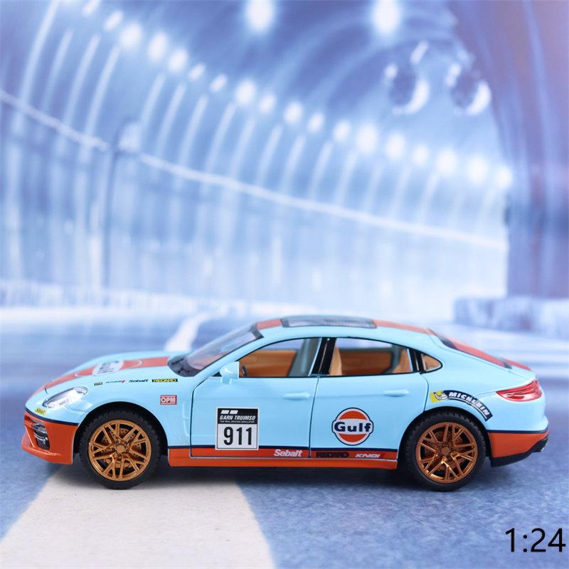 1/24 масштаб Panamera, литая под давлением модель автомобиля, игрушечный автомобиль с откатным механизмом, звуком и светом для детей, коллекция подарков для мальчиков и девочек