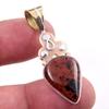 Натуральный обсидиан красного дерева 925 пробы, одноцветное серебро, двухцветный кулон 1,75 дюйма U7p24
