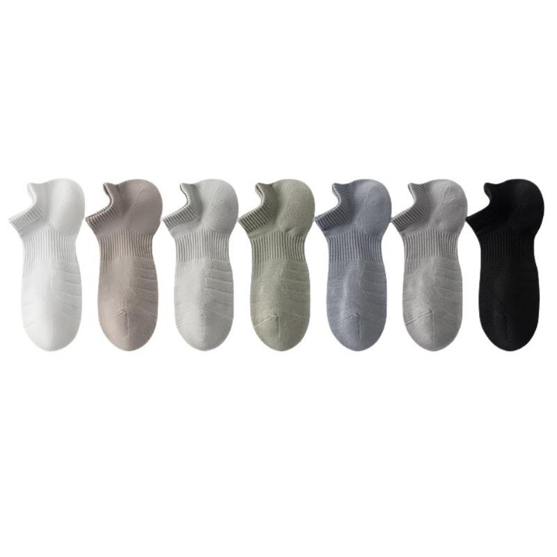 Short Socks for Men's Summer Sports, Loop Boat Socks, Anti-odor and Anti-pilling, Boneless Socks, Mesh, Breathable and Sweat-absorbing Running Socks