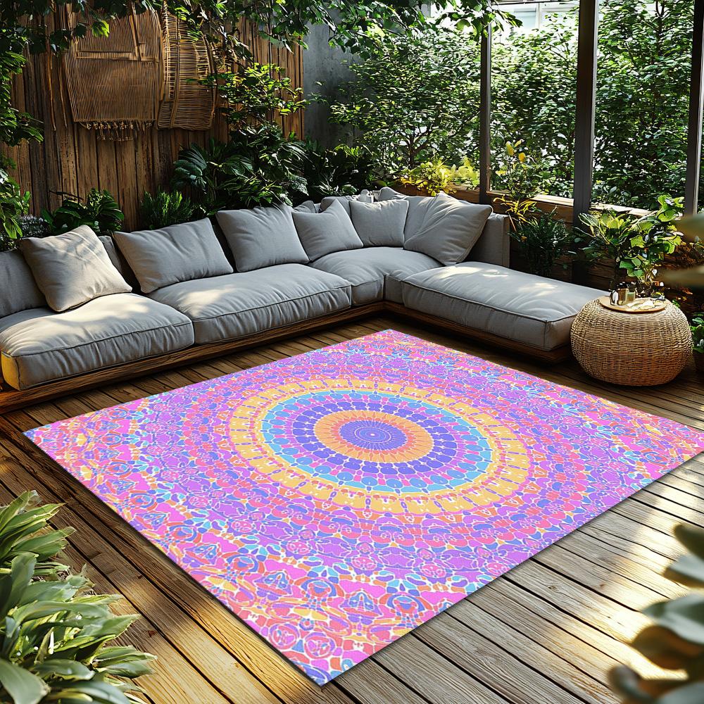 Boho Rainbow Area Rug Non Slip Soft Carpet Washable Home Decor Living Room Floor Mat Persian Pattern Modern Design Indoor Outdoo