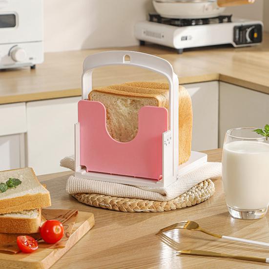 Bread Slicer Adjustable Width Foldable Bread Slicing Tool Reusable Bread Cutting Guide for Homemade Bread Bagels Cakes