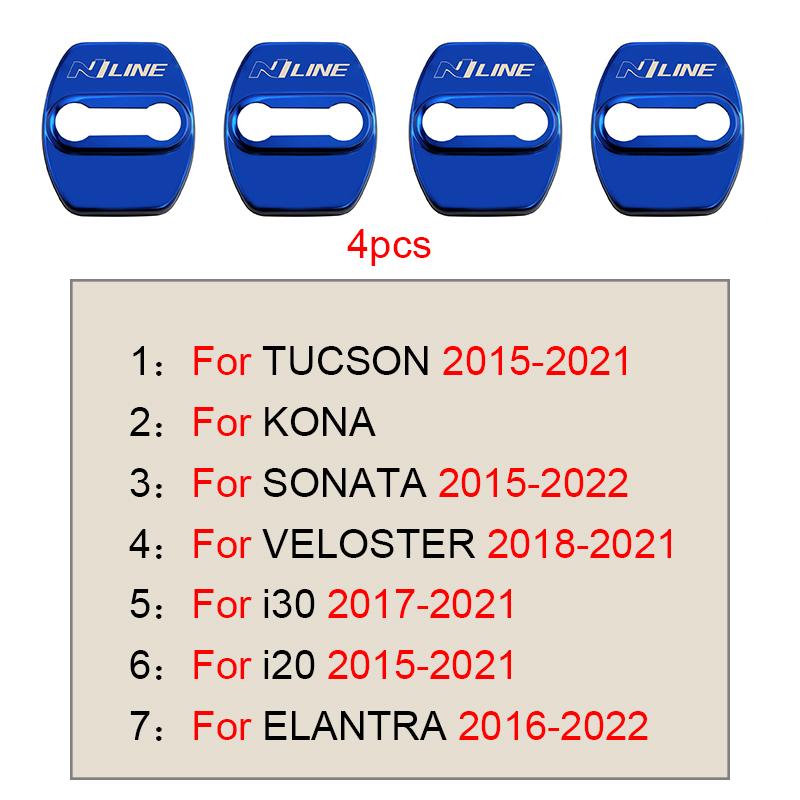 Дверной замок из нержавеющей стали, автомобильные аксессуары для Hyundai nline tucson kona sonata veloster i30 i20 n elantra Car