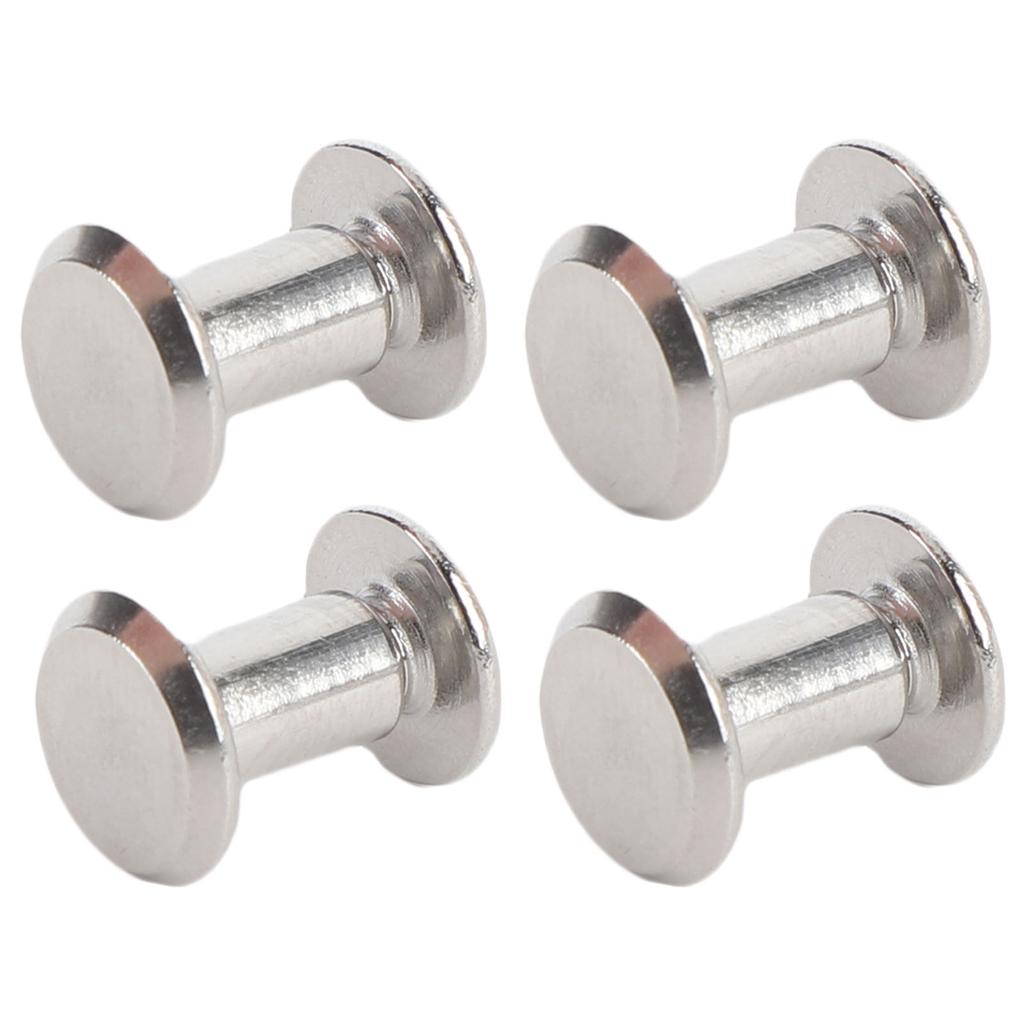 50 Sets Rivets Screws Kit M4 Stainless Steel Flat Round Fence Cleat Nuts for Leather Craft and