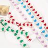 5 Yards/Roll Christmas Ribbon Wedding Headwear Materials Bouquets Embroidered Heart Ribbon Festive Decorations 16mm