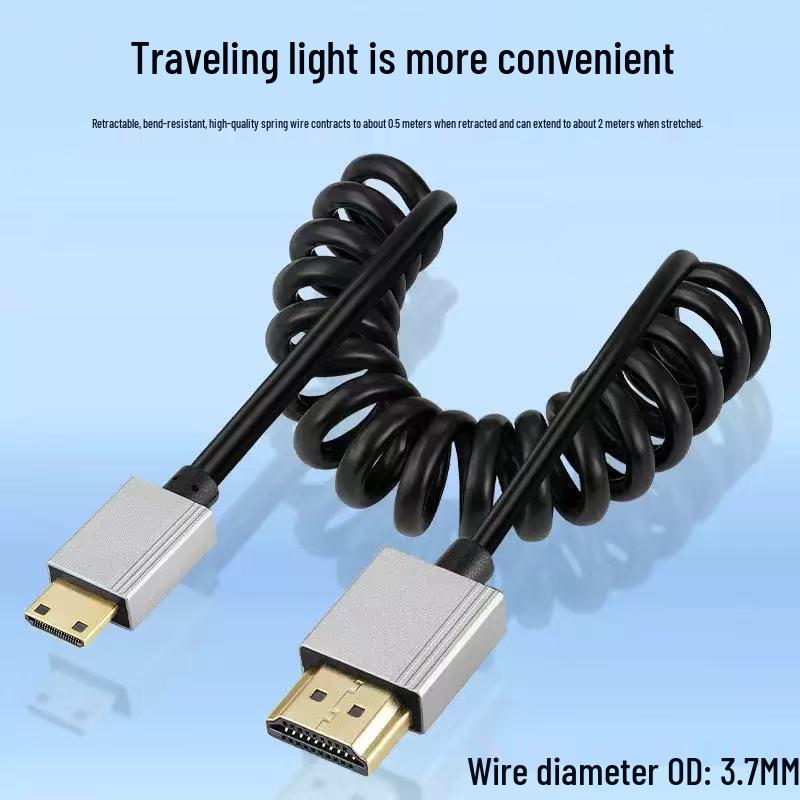 Ультратонкий Выдвижной HDMI на Мини HDMI 2.0 4K 60Hz Кабель для HDTV, Компьютера, Проектора, Камеры