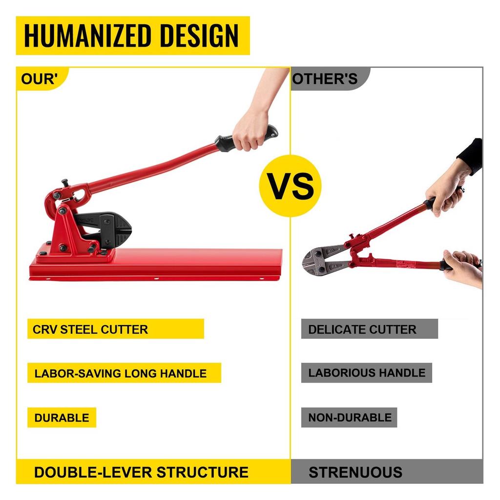 24\" Bench Type Hand Swager, Cutting Capacity 3/8\" Bolt Cutter Bench Type, Hardness 35-45HRC Crimping Tool Bench Wire Rope Cable, Red Swaging Machine