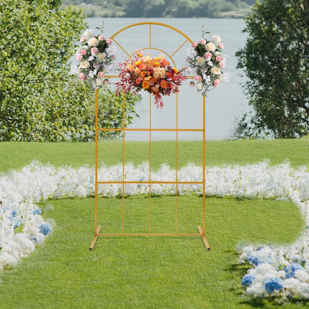 11LBS Load Iron Arch Flower Stand Wedding Decor Stand Detachable Lightweight for Party Valentine’s Day Decoration