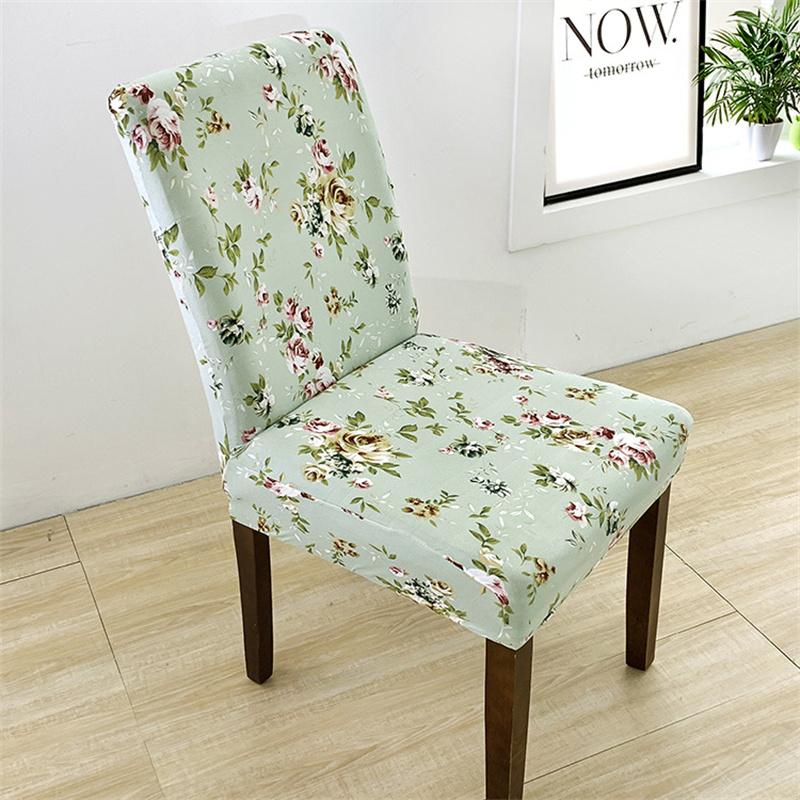 Printing Chair Covers Elastic Dining Room Seat Cover Spandex Dustproof Chair Protective Case for Home Office Restaurant Banquet