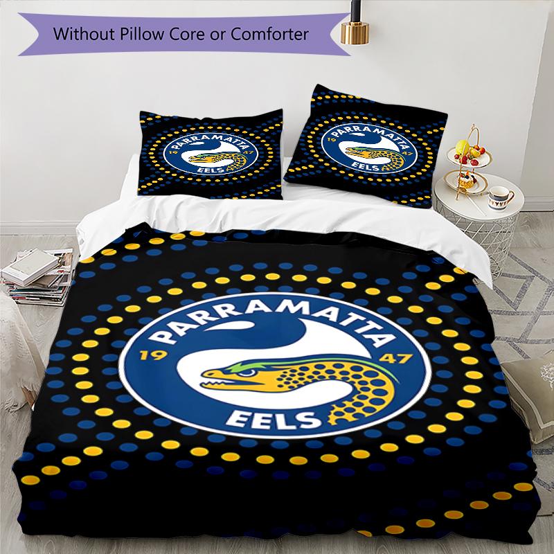 3pcs Football Team (22) Design Cover Set - HD Printed Bedding with 1 Cover and 2 Pillowcases - Perfect for Home and Dorm Decor
