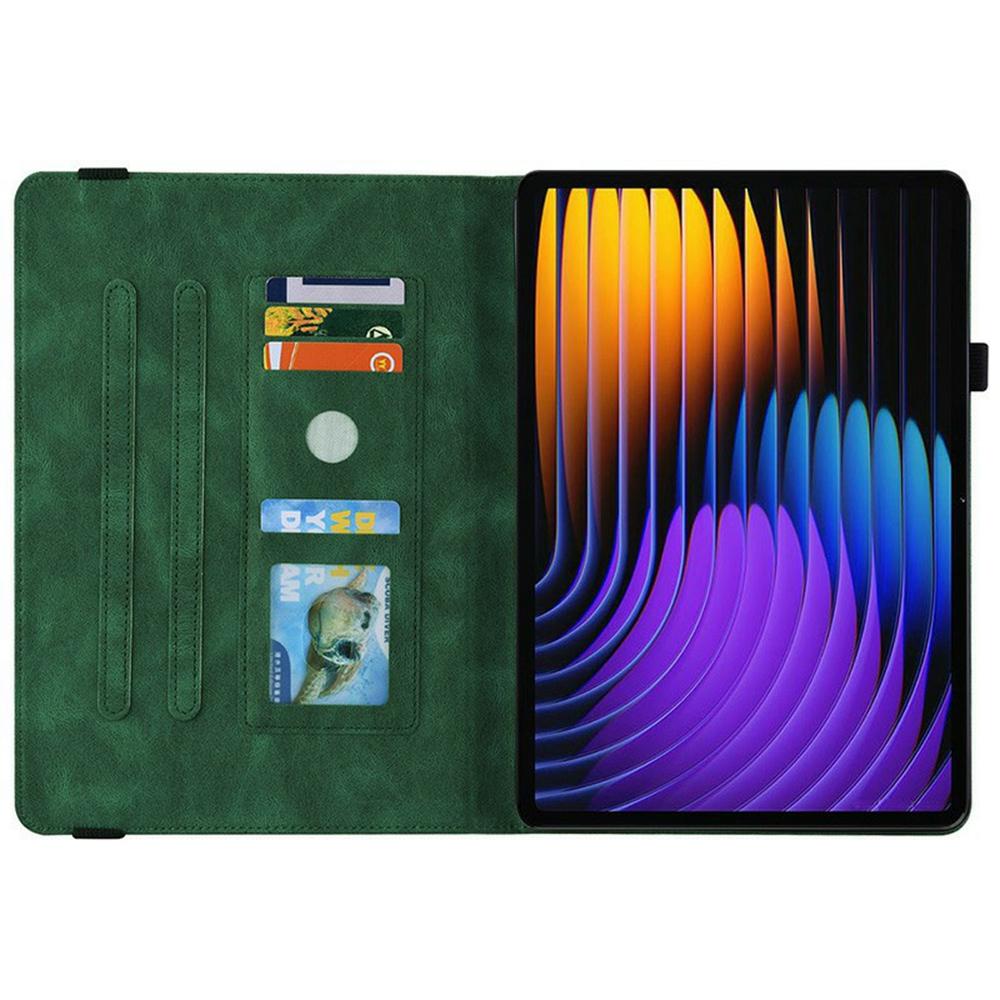Для Xiaomi Poco Pad X1/Pad 8 Pro/Pad 8/Pad 7 Pro/Pad 7 Чехол Держатель для карт Противоударный Кожаная обложка Отпечаток Розы