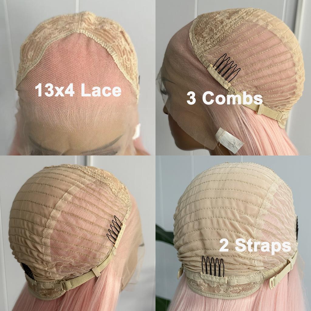 AIMEYA Lavender Purple Silky Straight Lace Front Wig Women's Synthetic Wig 13x4 Black /Blonde/Brown/ Blue Color Daily Cosplay
