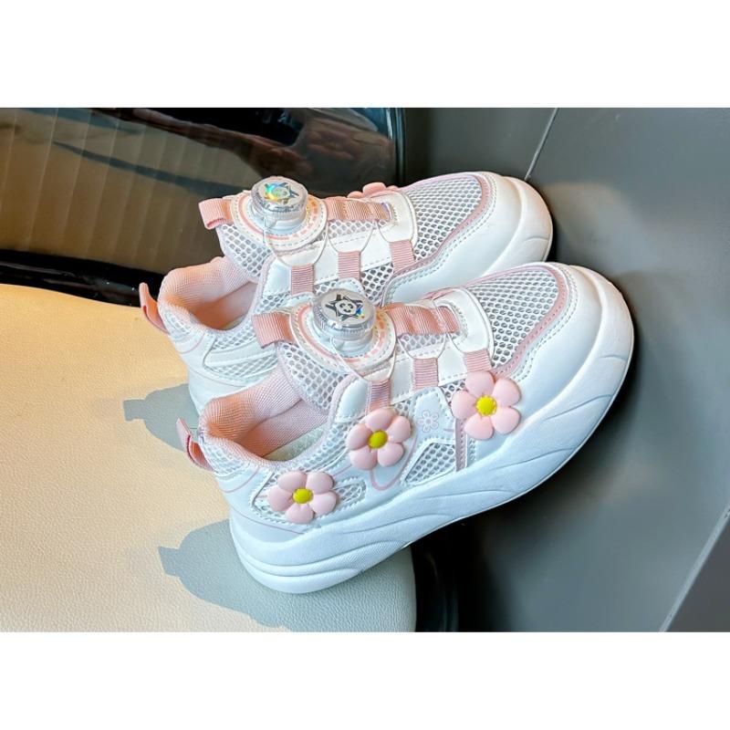 Обувь для сноуборда для девочек с вращающейся пряжкой, летняя одинарная сетка, маленькие белые туфли, сетка, красная принцесса, спортивная обувь, нескользящая, мягкая подошва, прилив