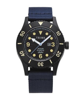 Ремень TRIWA Watch Campus Recycled Japan Navy x Black TIME FOR SUB OCEANS CAMP из переработанного морского пластика 10 ATM для мужчин и женщин (унисекс)