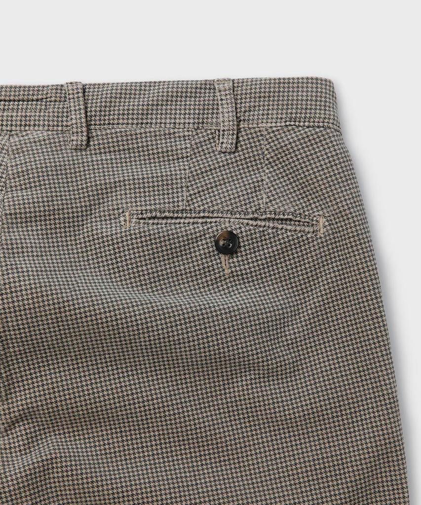 PANICALE Houndstooth Check Slim Fit Cotton Pants [Brown]