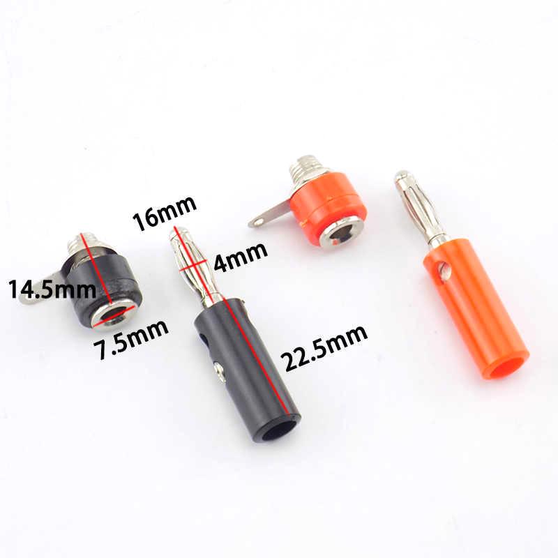 4mm Banana Plug+Socket Connectors For Speaker Wire Pin DIY Tester Instrument Terminal