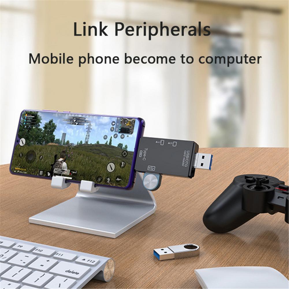 6-в-1 SD USB Type C Картридер USB 2.0 TF/Micro SD Smart Memory OTG Флеш-накопитель Картридер Адаптер
