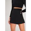 Women's Black Button Detailed Shorts Skirt Cty-abr-5712