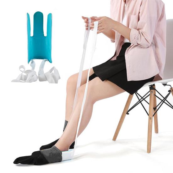 Sock Aid Device for Seniors Terry Cloth Sock Helper Aide Tool Easy Sock Threader No Bending Secure Grip Sock Assist Device