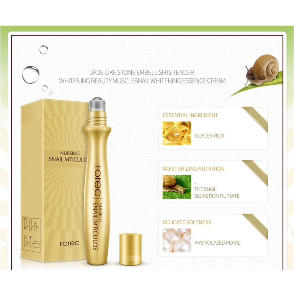 Увлажняющий крем для век с экстрактом улитки и вращающимися шариками Увлажняющий Устранение темных кругов Уход за кожей вокруг глаз Крем для век