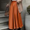 Women Casual Elastic Waist Loose A-line Long Skirts